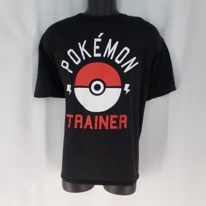 "POKEMON" BLACK POKEMON TRAINER POKEBALL GRAPHIC TSHIRT MENS